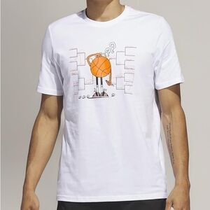 NWT Adidas Men’s Lil Stripe Basketball Game Play Cotton T-Shirt, White size XL